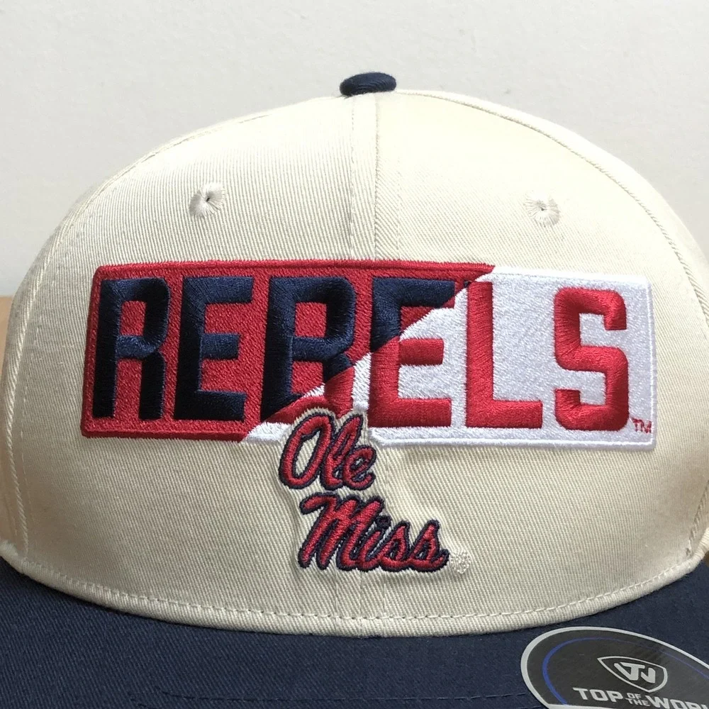 Ole Miss Rebels Top of the World Snapback Goalaso Hat Men's Adjustable Khaki